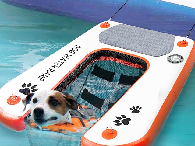 Floating Pup Plank Inflatable Dog Ramp For Pools Boats Docks